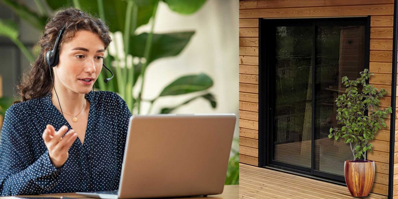 Bureau de jardin dans un chalet en bois