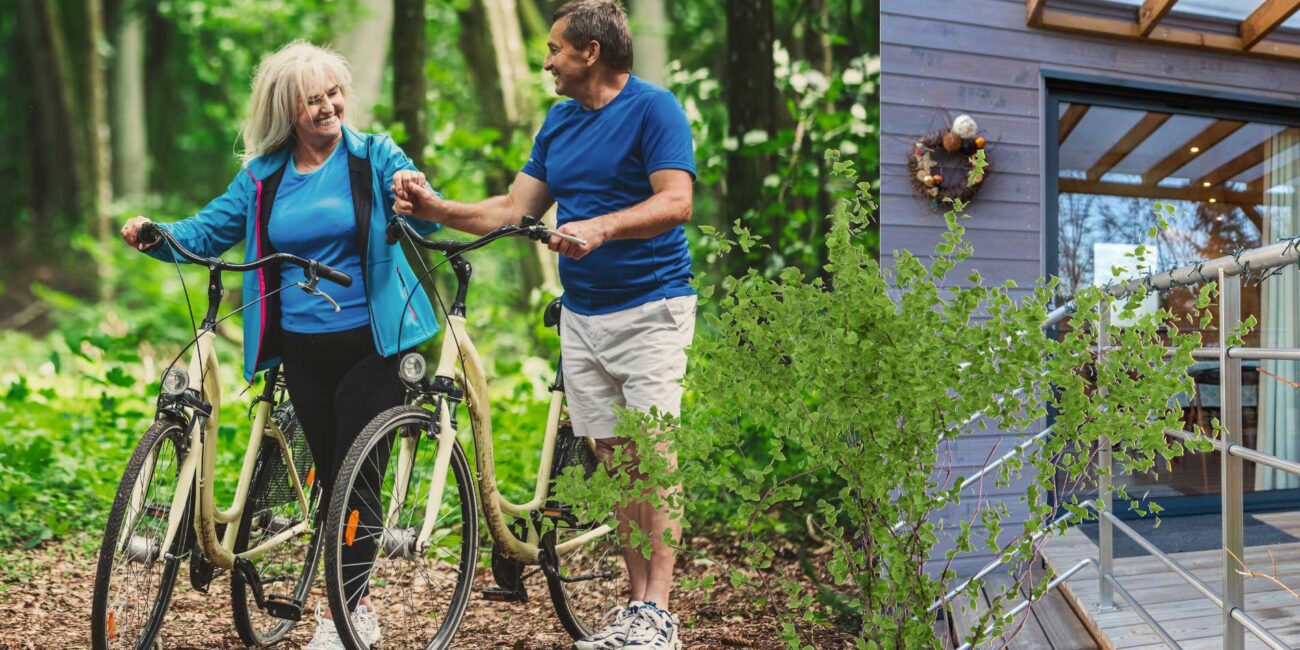Chalet de loisirs, sportifs en vélo