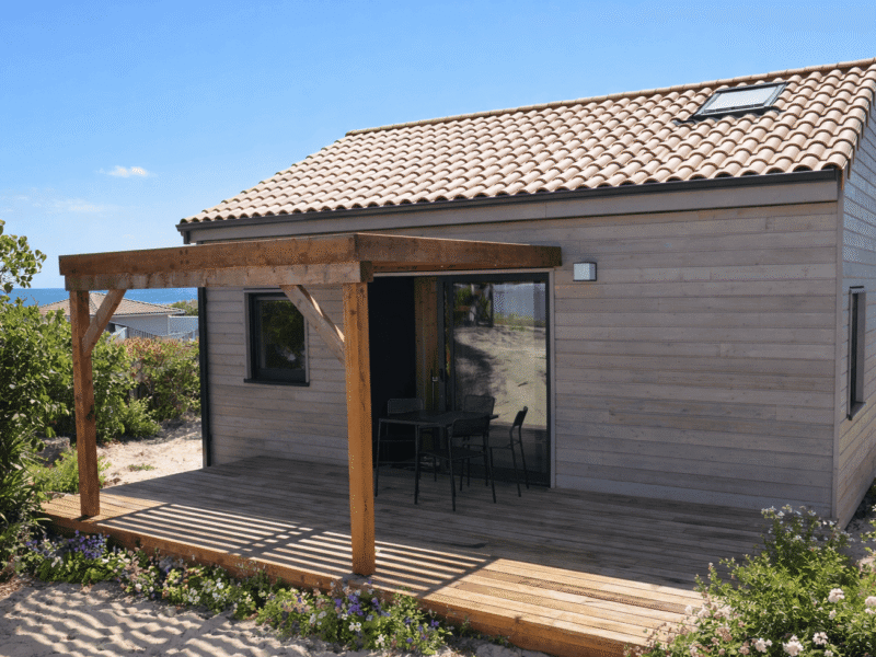 Chalet de loisirs 40m2 2 pans en Gironde dans un Parc Résidentiel de Loisirs