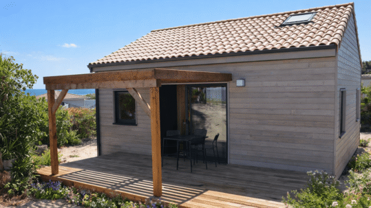 Chalet de loisirs 40m2 2 pans en Gironde dans un Parc Résidentiel de Loisirs