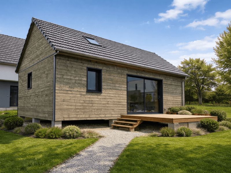 Chalet en bois made in Alsace, de 50m2 avec mezzanine en formule tout compris