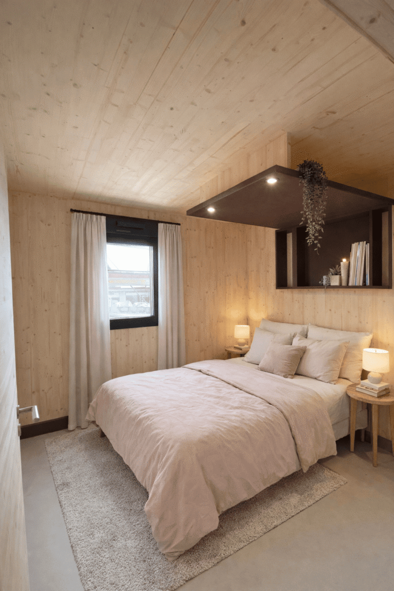 Chambre monoparentale d'un chalet Vénus 50m2