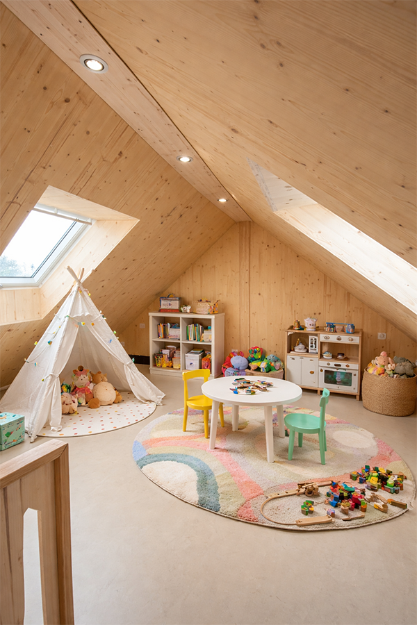 Espace enfants de parents solo, chalet Vénus de 50m2 avec mezzanine