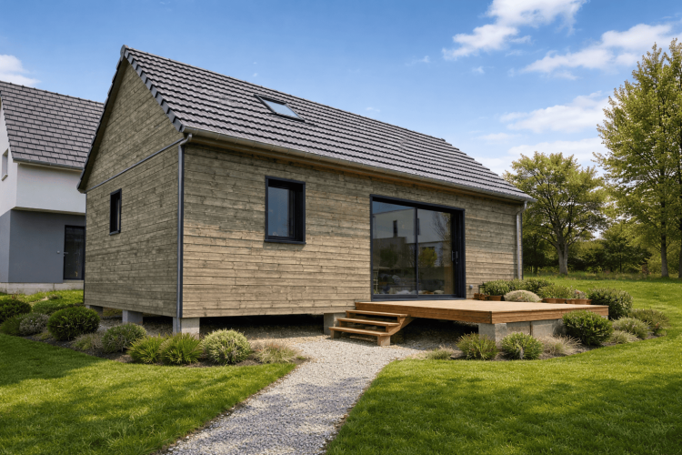 Chalet en bois made in Alsace, de 50m2 avec mezzanine en formule tout compris