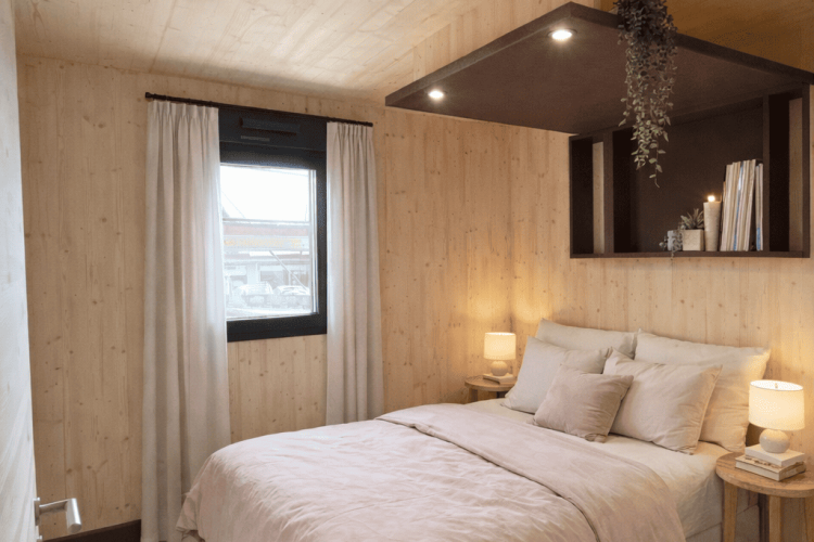 Chambre monoparentale d'un chalet Vénus 50m2